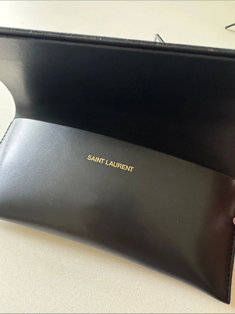 Yves Saint Laurent Gold Frame Black Lens Cat-Eye Sunglasses